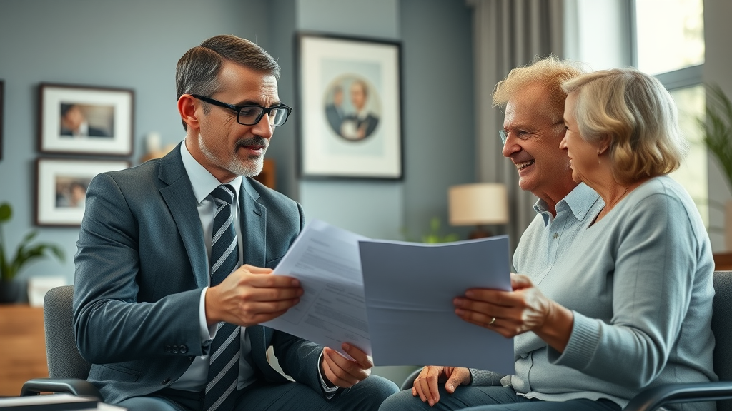 financial advisor explaining Medicaid asset and income limits with senior Louisiana couple