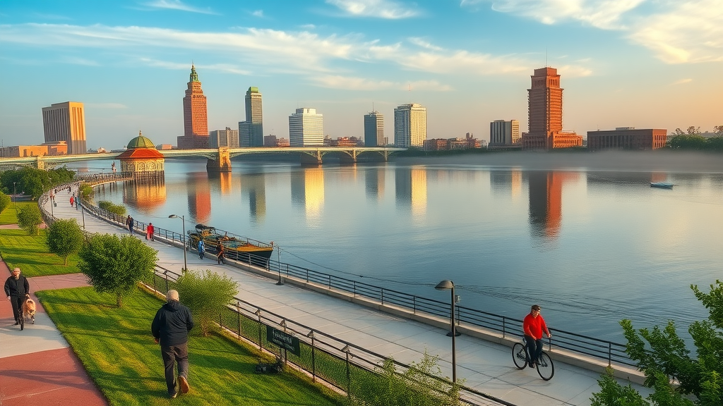 picturesque Baton Rouge waterfront, lively senior community, best place to retire in Louisiana, is louisiana a good place to retire, panoramic, highly detailed