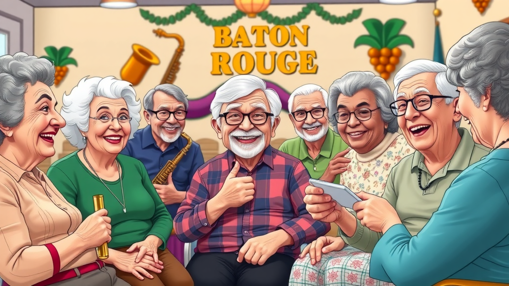 baton rouge elderly care - seniors enjoying community activity with Louisiana culture