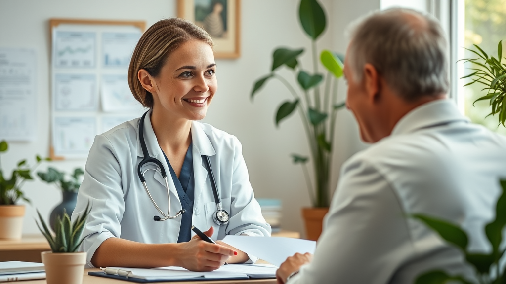 Functional medicine expert compassionately consulting patient at Bella Santé