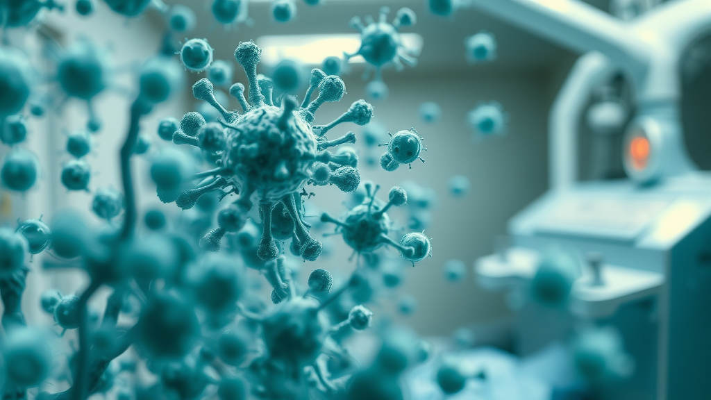 micro view of drug-resistant bacteria spreading in nursing home environment