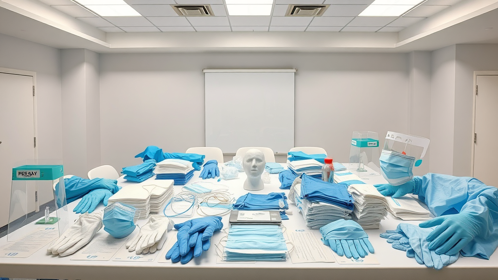personal protective equipment for infection prevention in nursing home, including gloves, masks, gowns, face shields