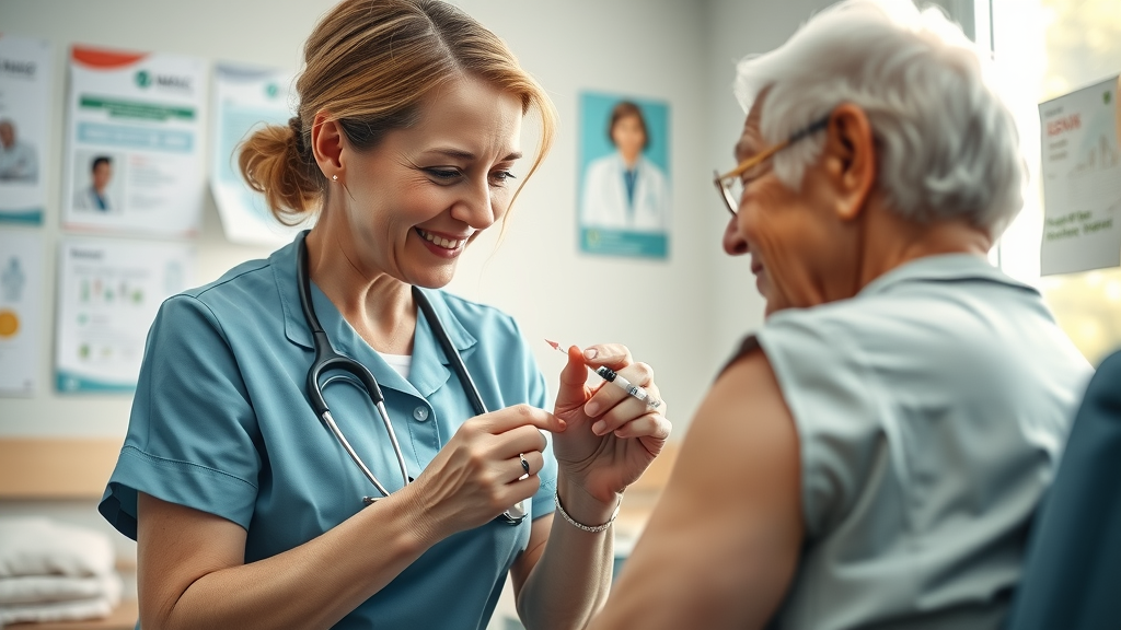 nurse administering vaccine for infection prevention in long-term care