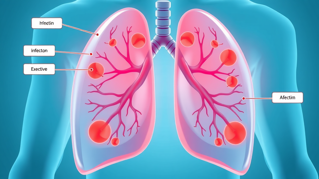 informative medical graphic of inflamed lungs depicting pneumonia in nursing home residents