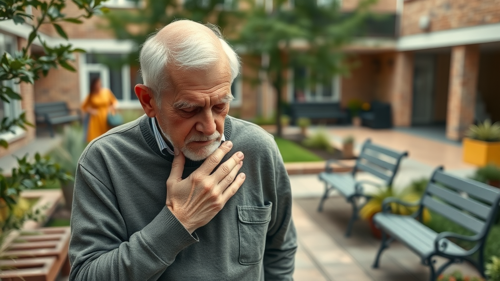 Elderly man with respiratory tract infection, nurse support in nursing home, infection-related mortality risk